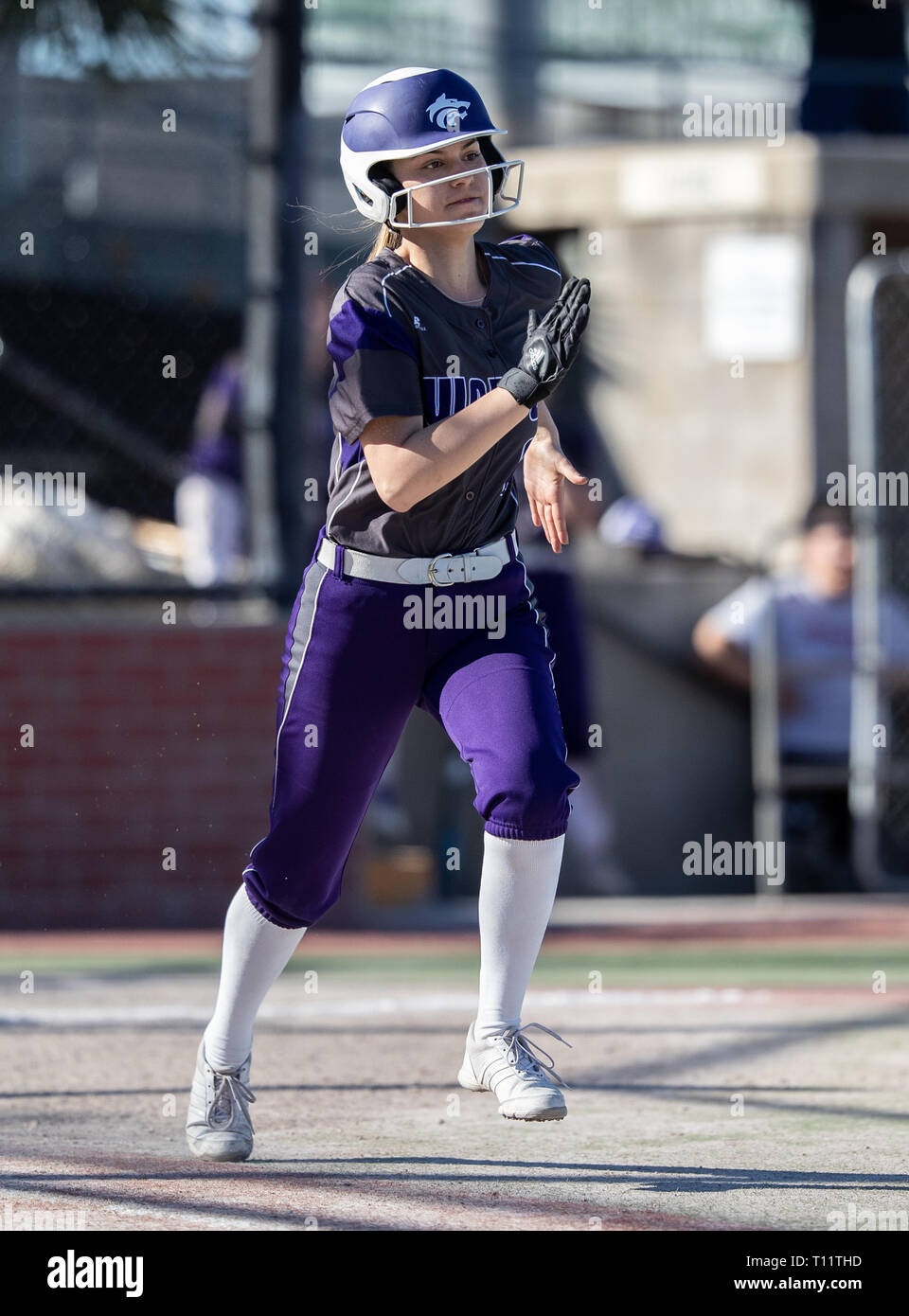 Softball action with Shasta vs. Paradise High School in Redding