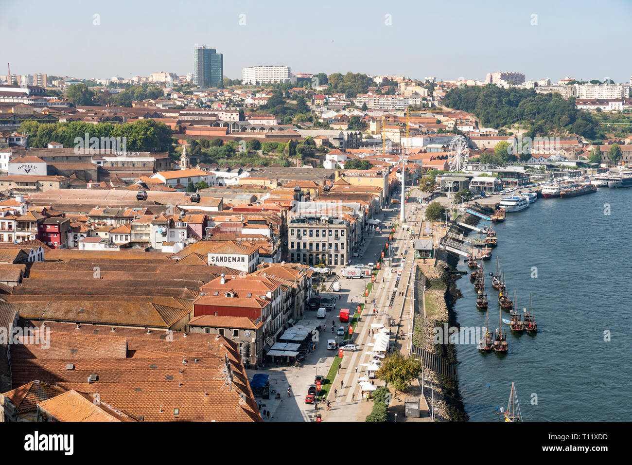 Vilanova de Gaia cityscape on sunny day. Porto Portugal Stock Photo