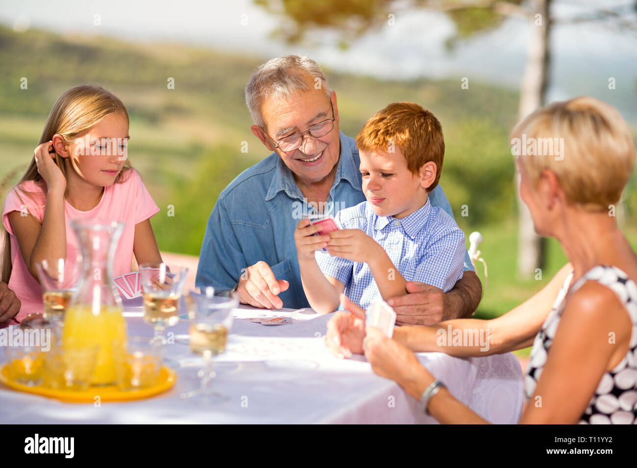 family, leisure, games and lifestyle concept Stock Photo
