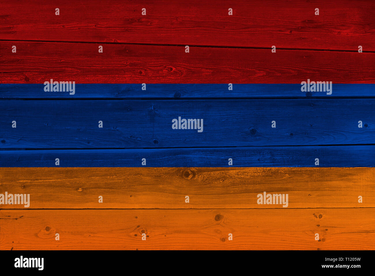 Armenia flag painted on old wood plank. Patriotic background. National ...