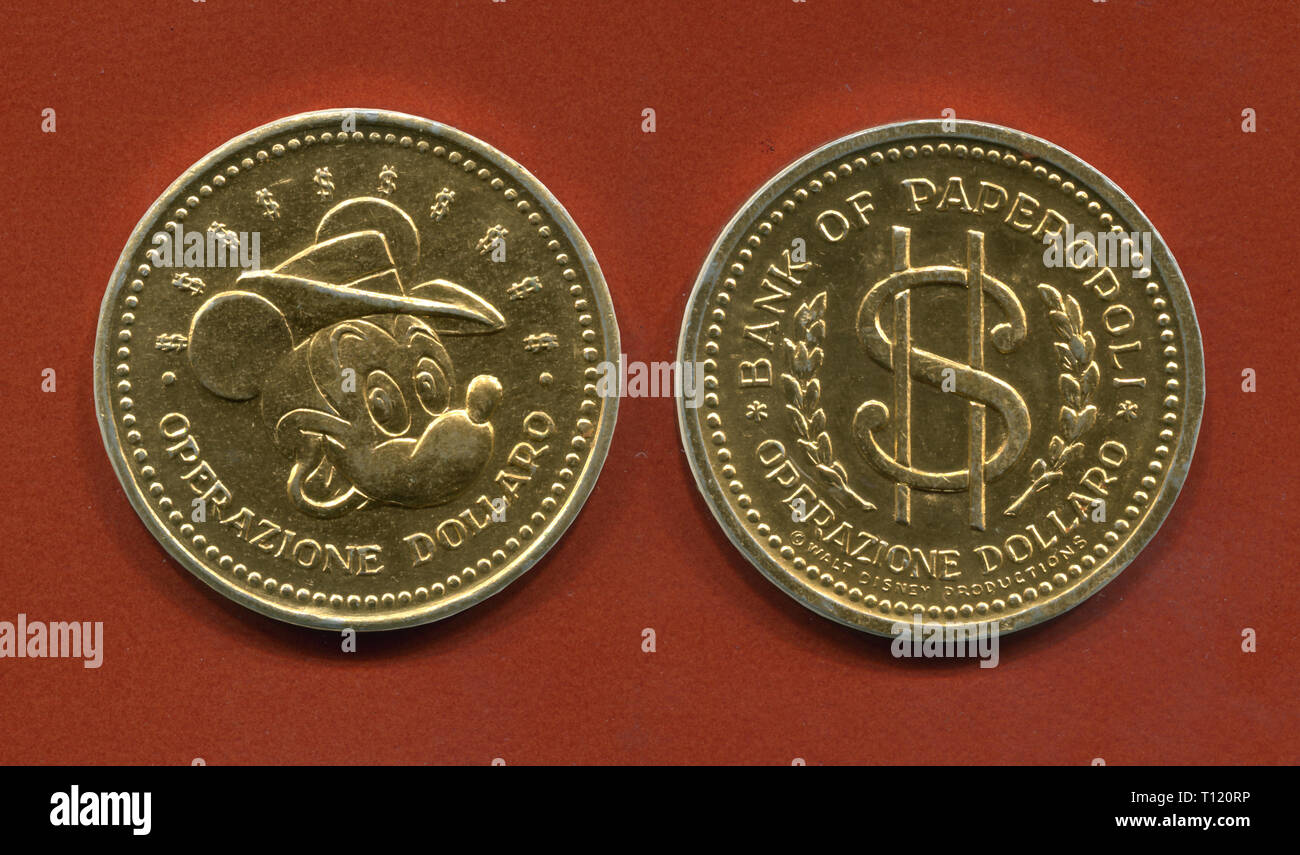 Italy - 1969: Disney coin collection, dollar operation, Bank of ...