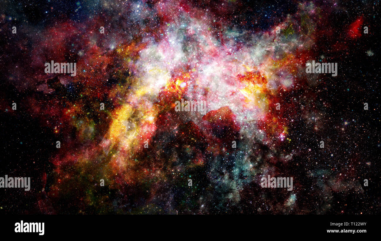 The explosion supernova. Bright Star Nebula. Distant galaxy. New Year fireworks. Abstract image. Elements of this image furnished by NASA. Stock Photo