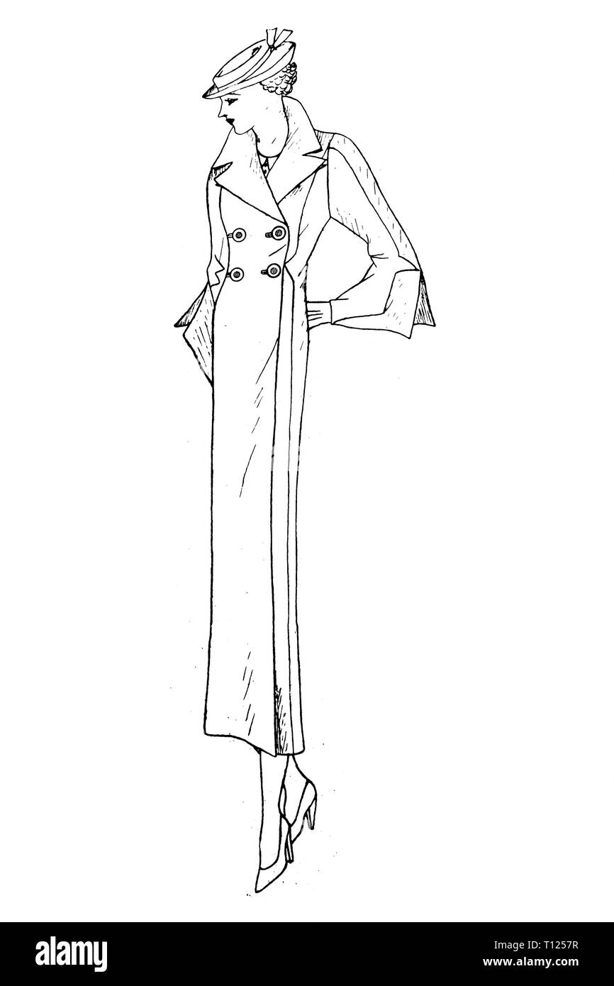 Representation of women's fashion in the 1920s - Vintage Illustration ...