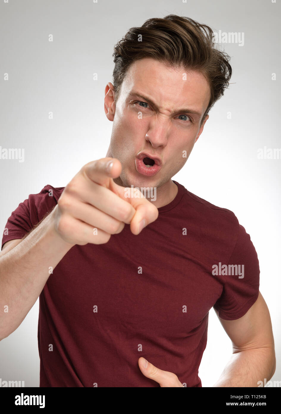 portrait series of a young white man with different facial expressions