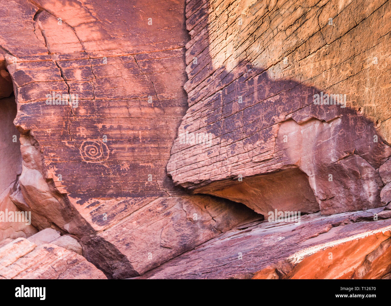 At The Narrows, Gold Butte National Monument near Bunkerville and Mesquite Nevada USA Stock Photo