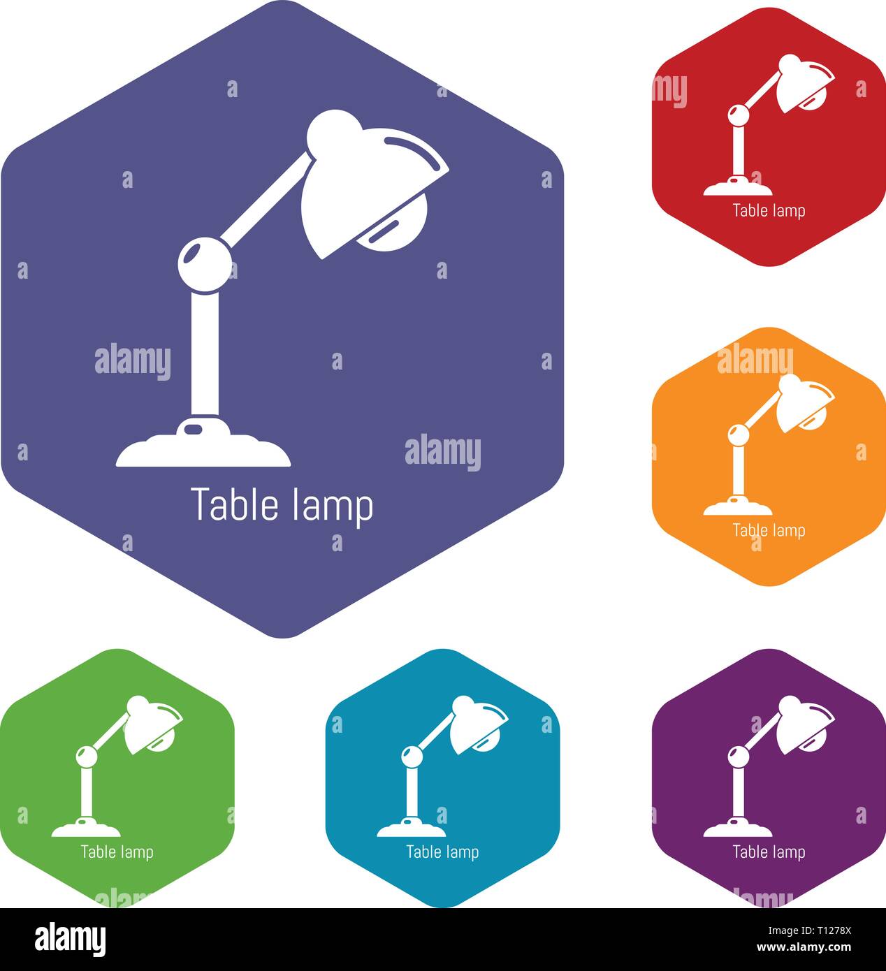 Table lamp icons vector hexahedron Stock Vector