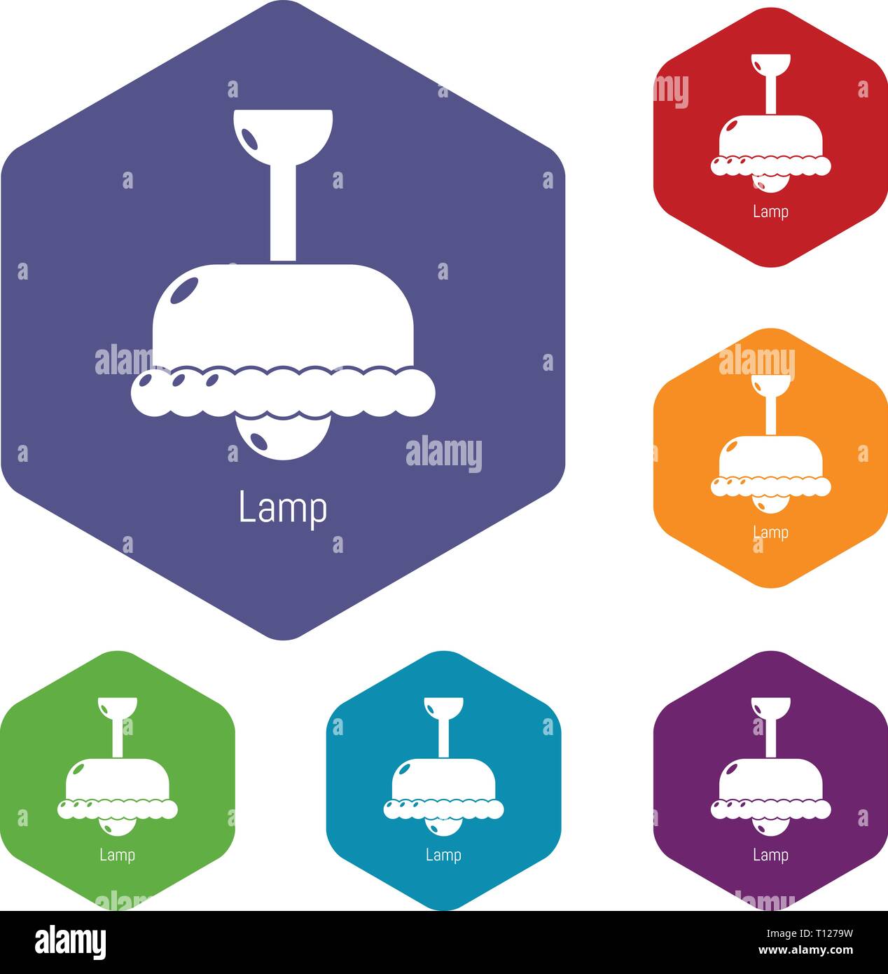 Chandelier icons vector hexahedron Stock Vector