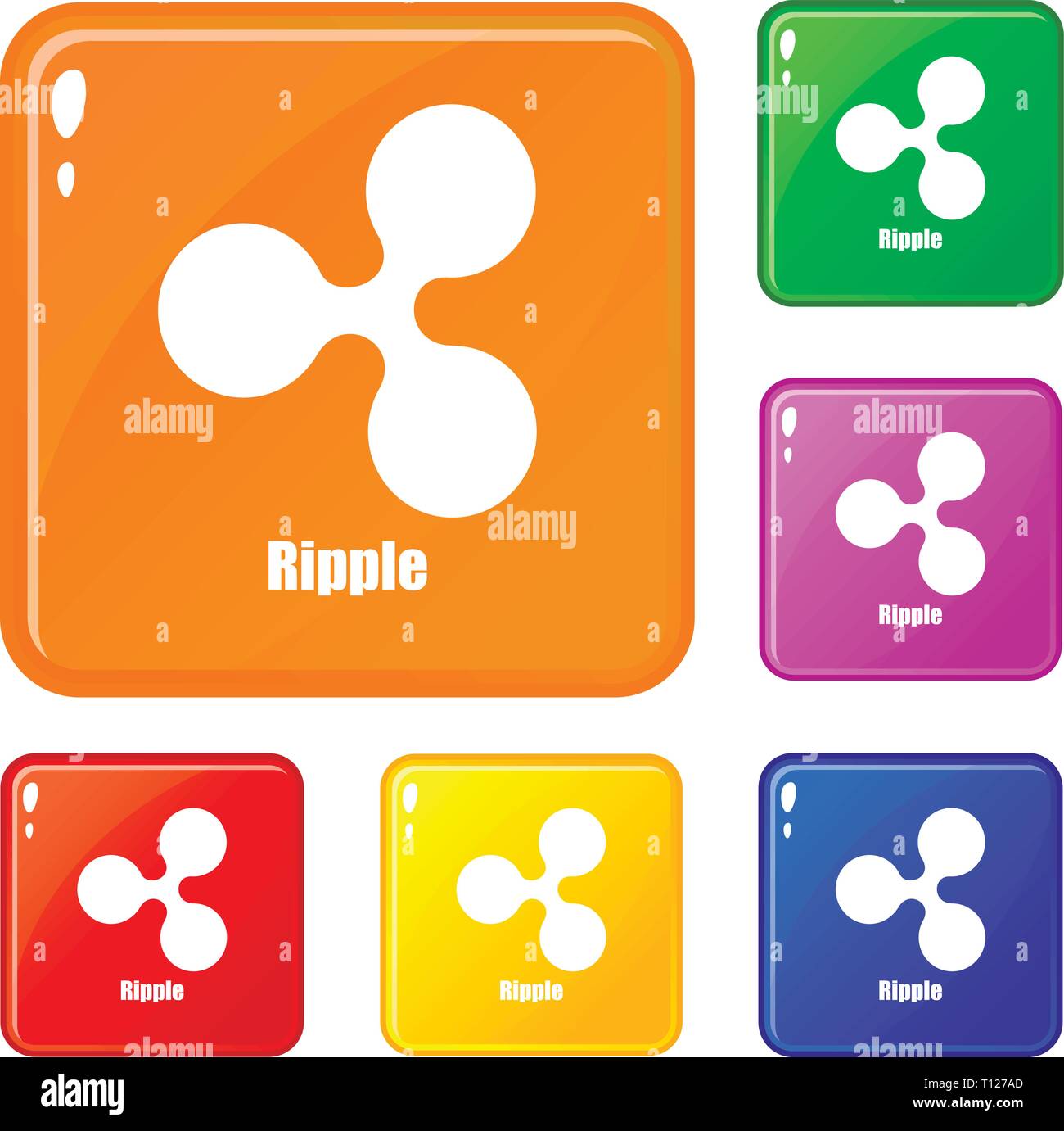Ripple coin on black Stock Vector Images - Alamy