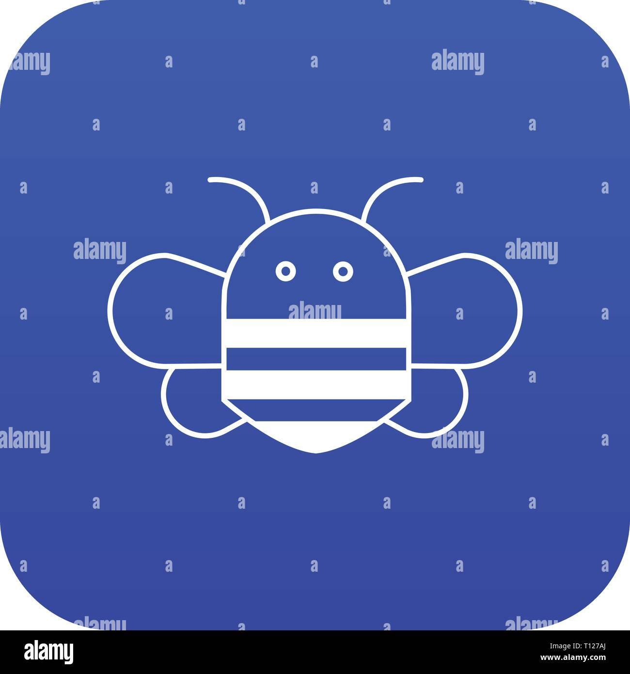 Bee icon blue vector Stock Vector Image & Art - Alamy
