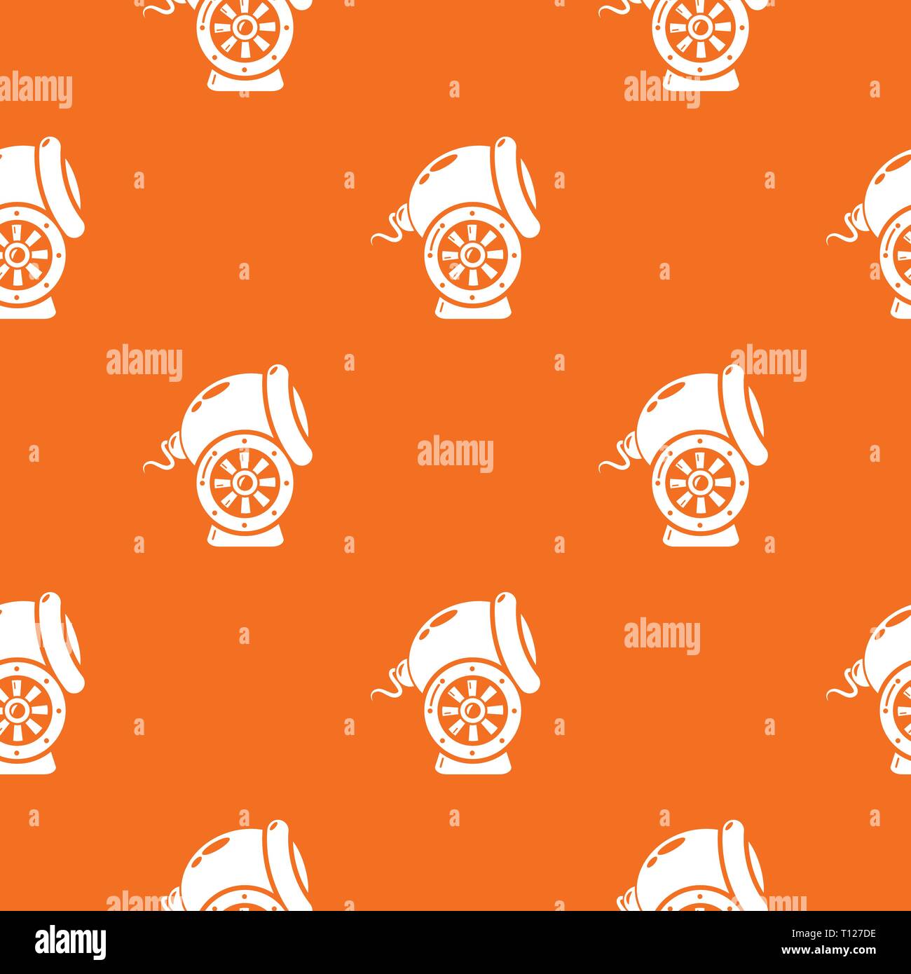 Small gun pattern vector orange Stock Vector