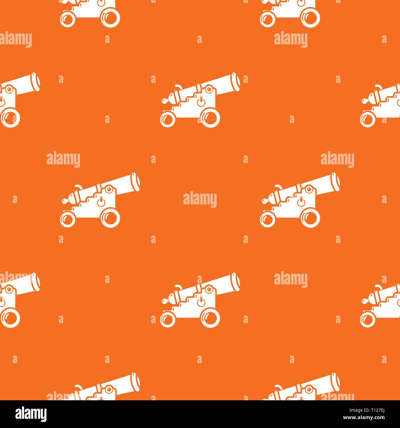 Menacing cannon pattern vector orange Stock Vector