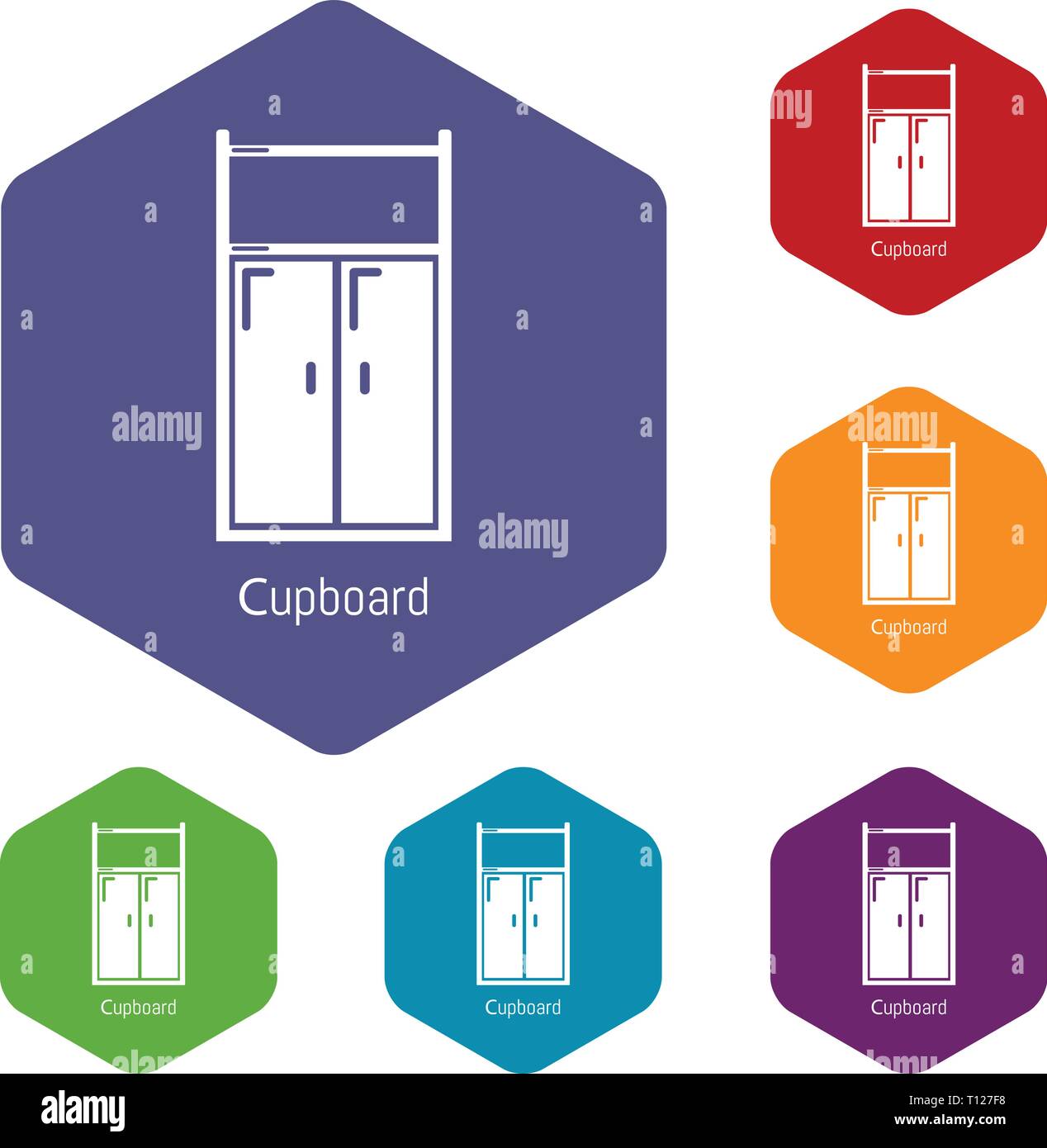 Cupboard icons vector hexahedron Stock Vector