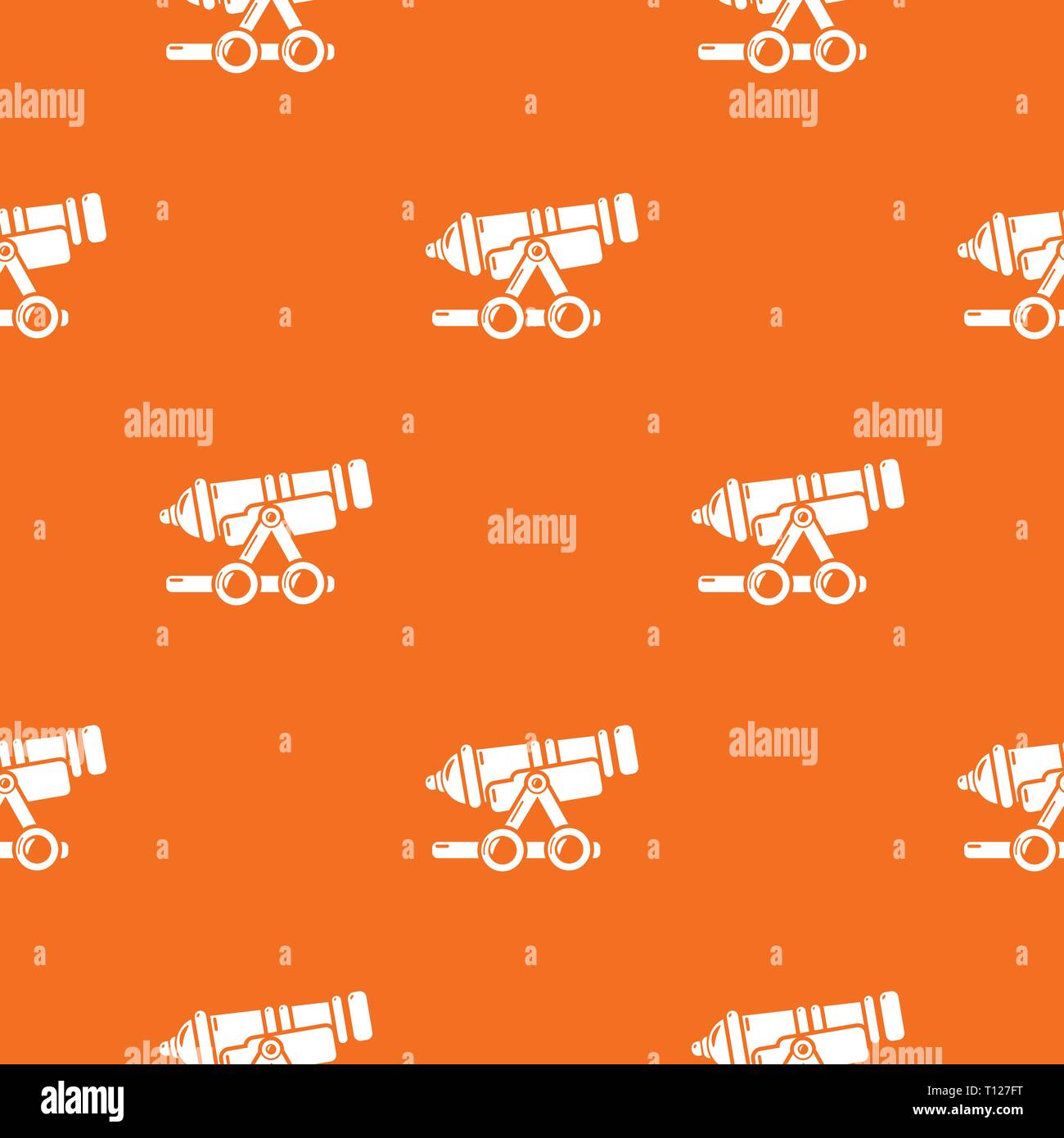 Coastal cannon pattern vector orange Stock Vector