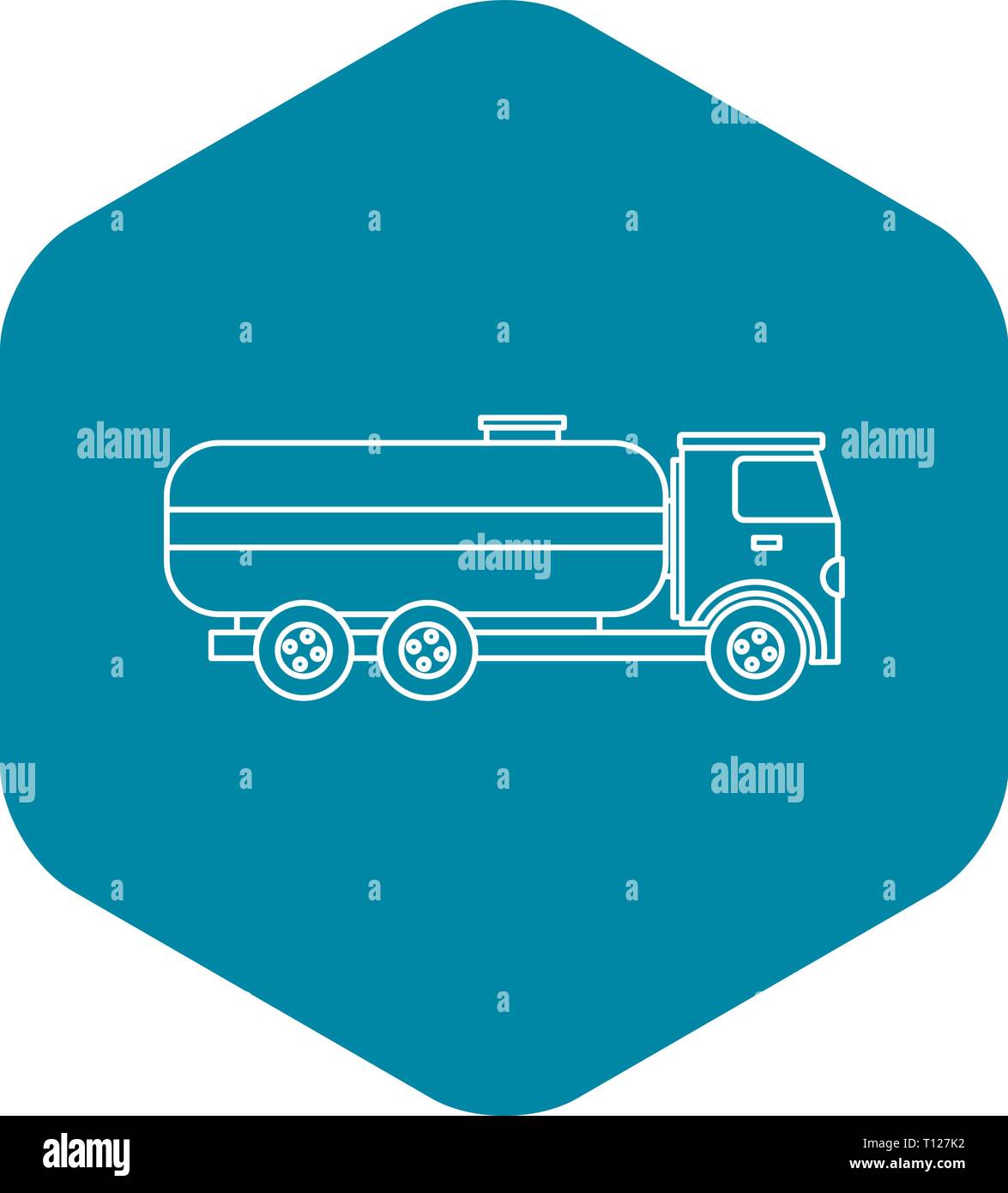 Fuel tanker truck icon, outline style Stock Vector