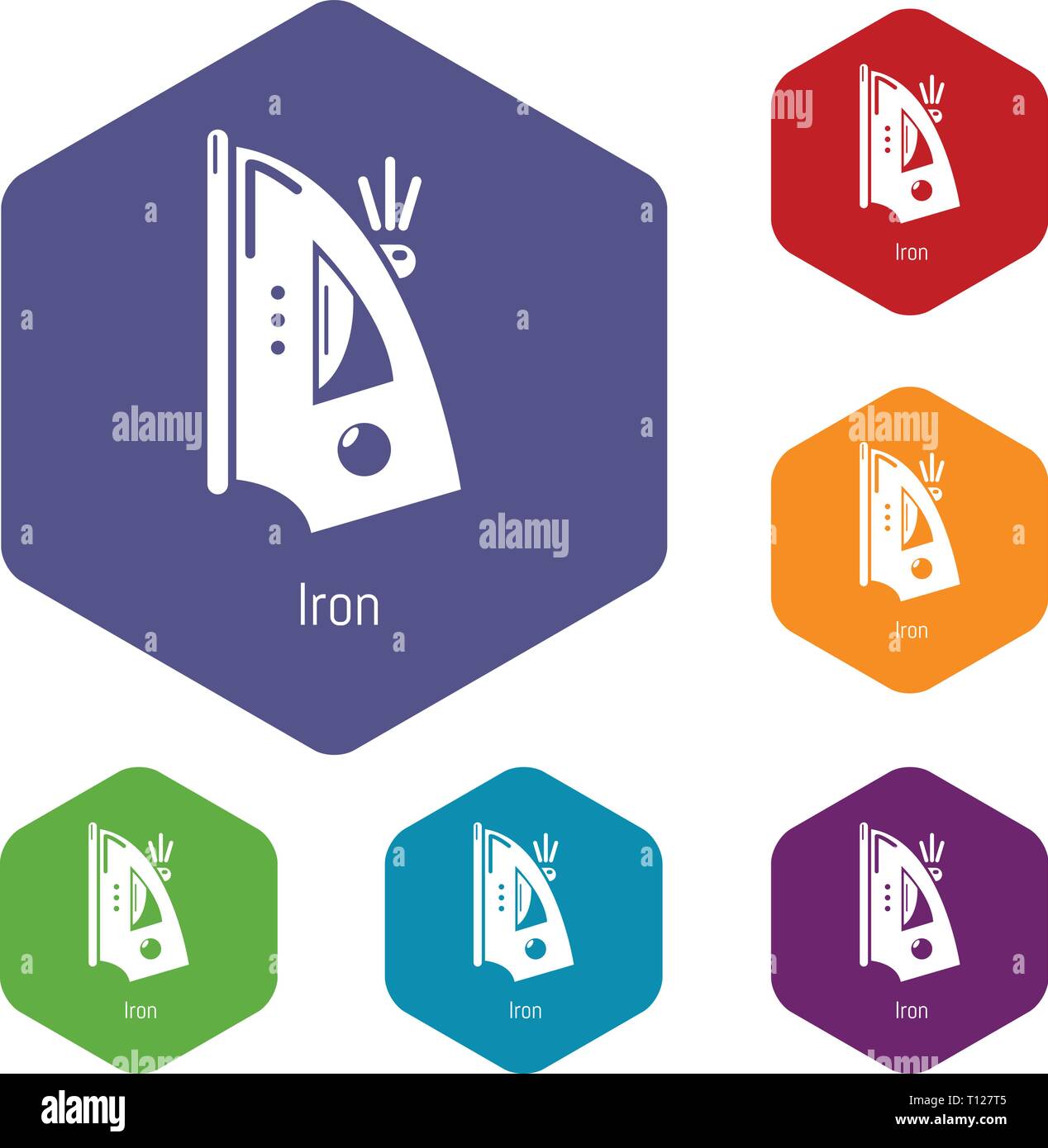 Iron icons vector hexahedron Stock Vector