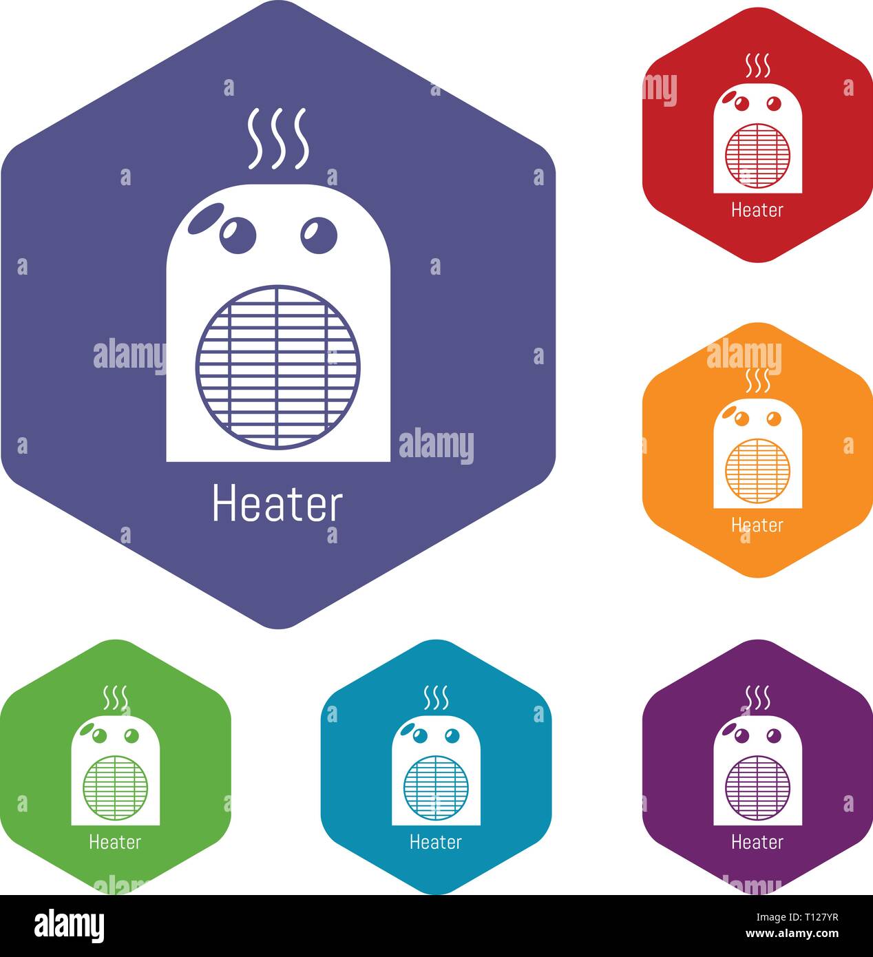 Heater icons vector hexahedron Stock Vector