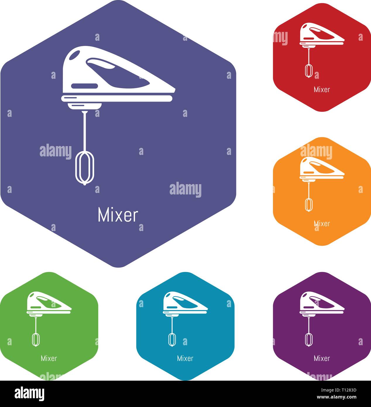 Mixer kitchen icons vector hexahedron Stock Vector