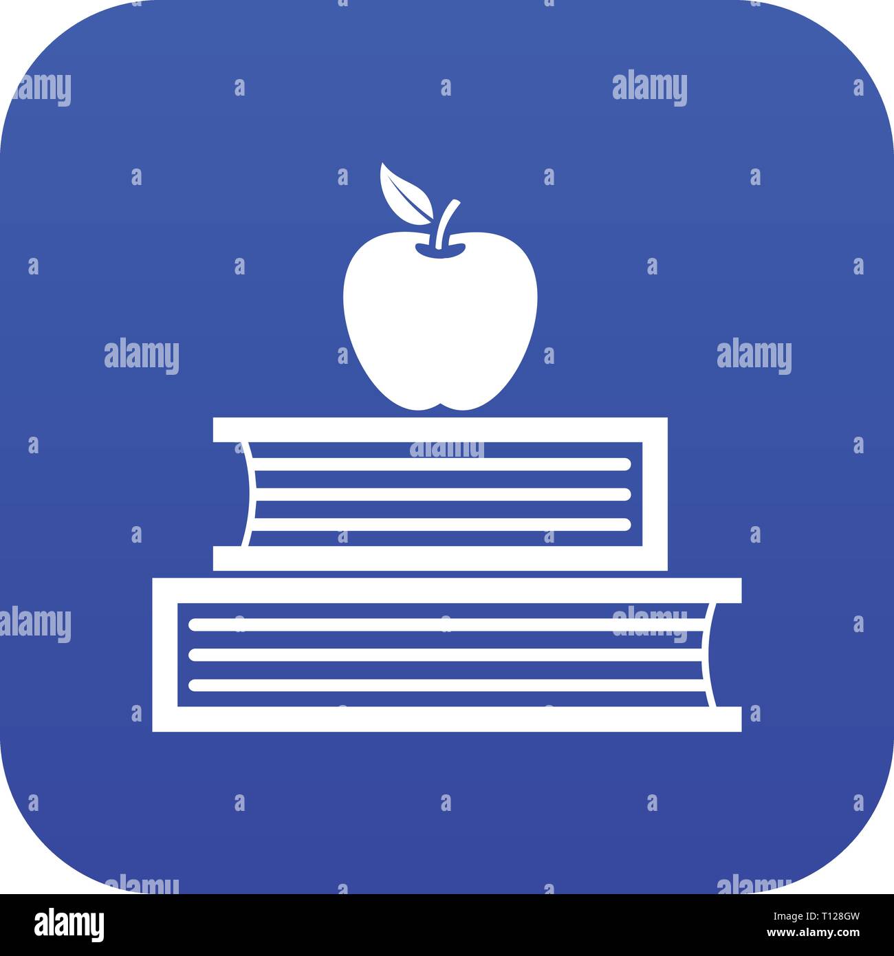 Books and apple icon digital blue Stock Vector Image & Art - Alamy