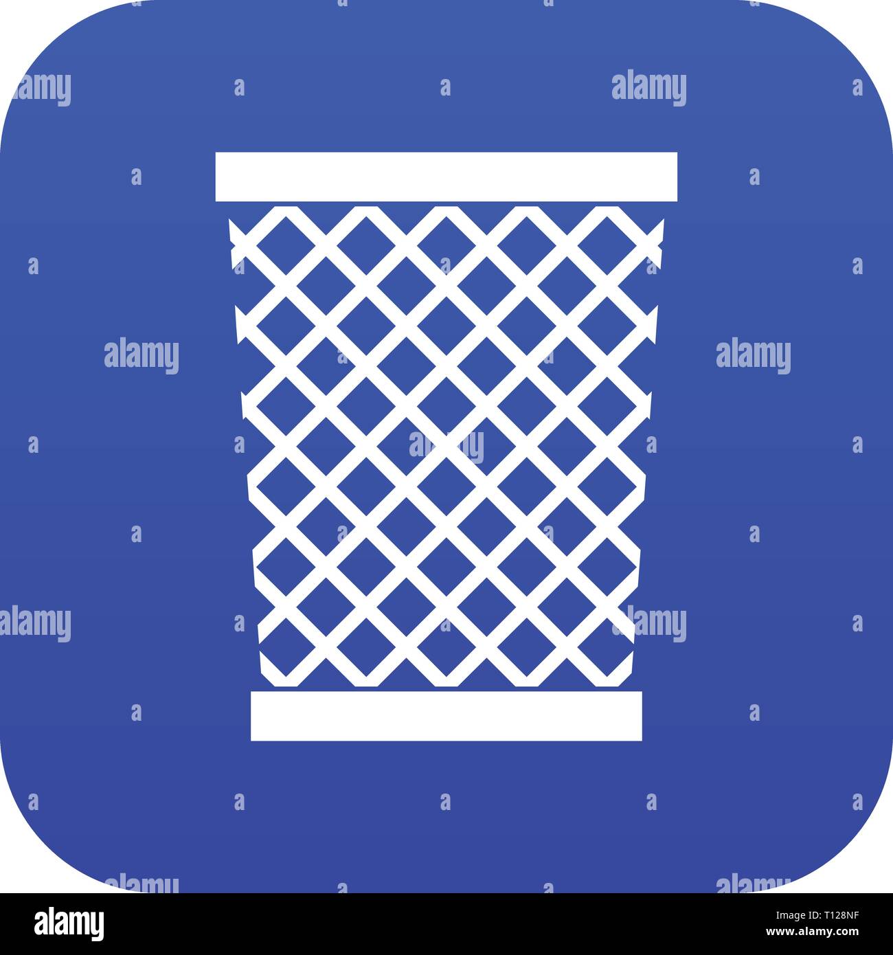 Wastepaper basket icon digital blue Stock Vector