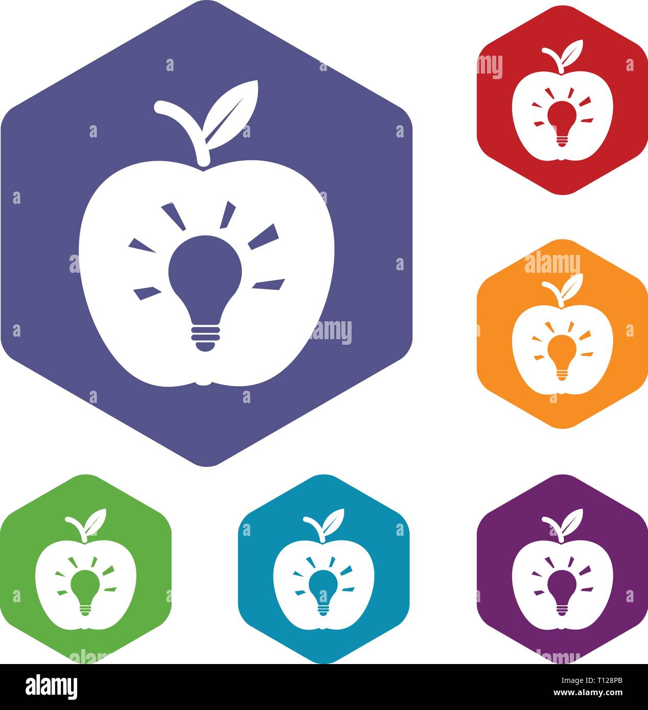 Bulb apple icons vector hexahedron Stock Vector