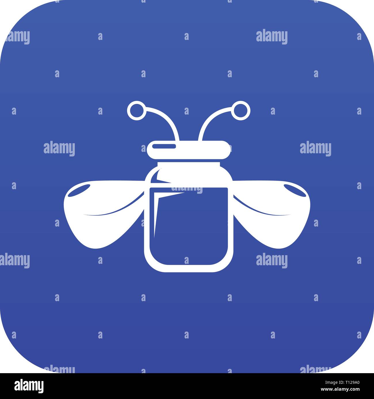 Jar bee honey icon blue vector Stock Vector