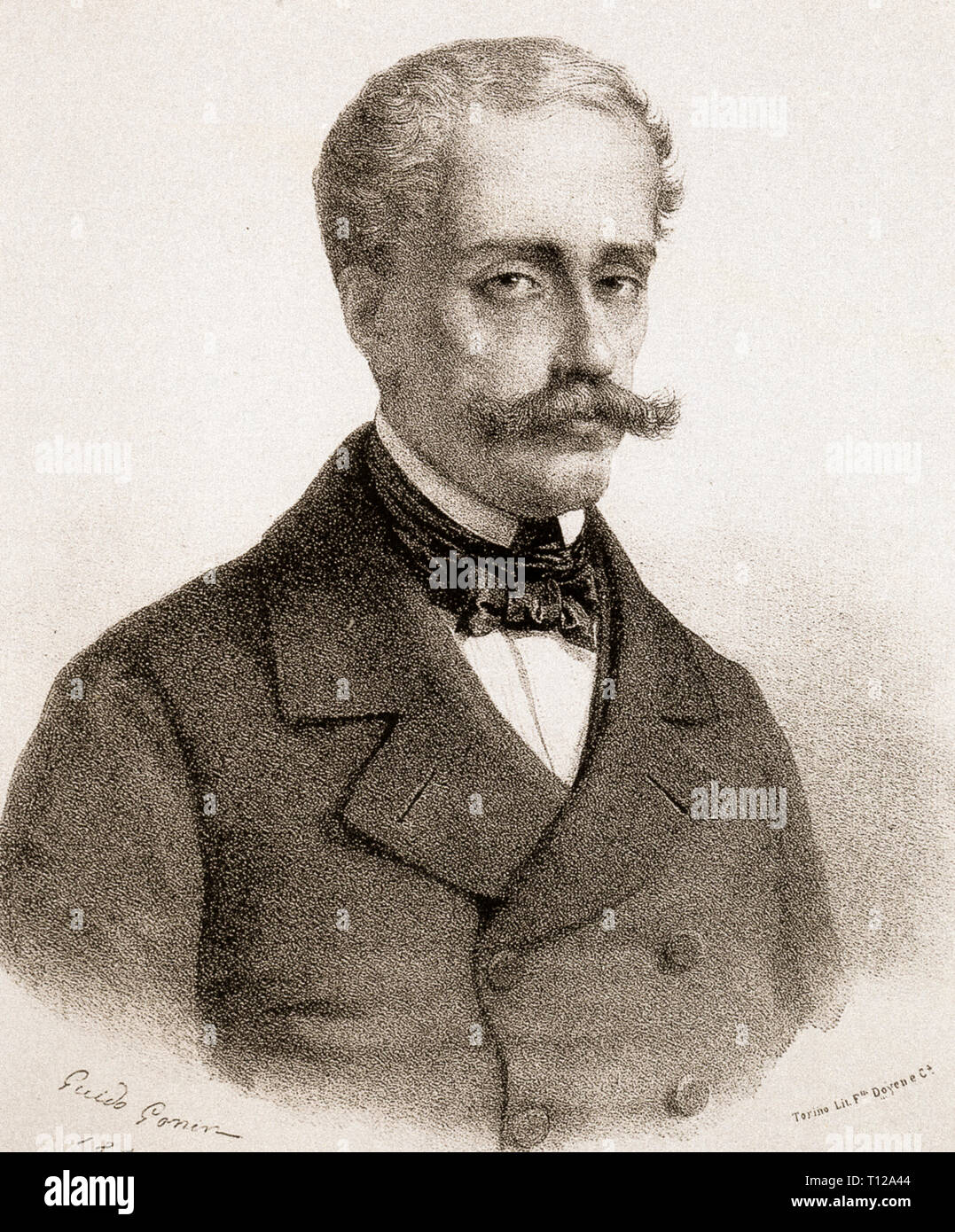 Carlo Alberto of Savoy - Portrait by Guido Gonin 1851 Stock Photo