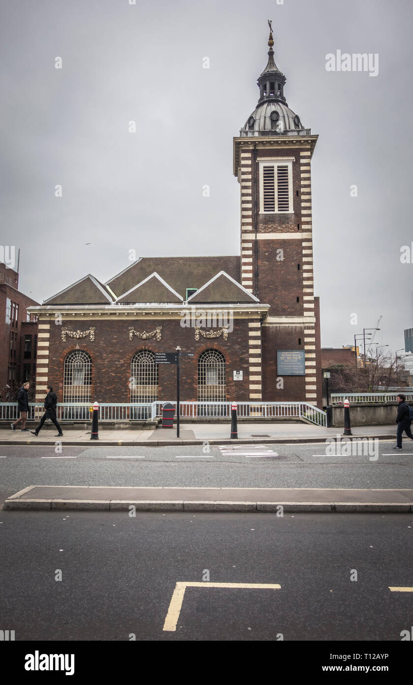 Christopher Wren's St. Benet's Metropolitian Welsh Church, Queen Victoria Street, London, EC4, UK Stock Photo