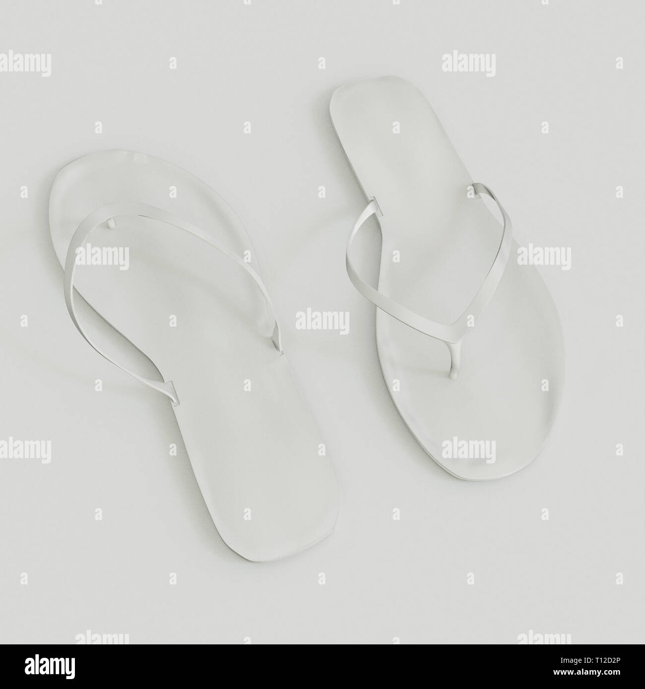 flip flops isolated on white background 3d illustration Stock Photo - Alamy
