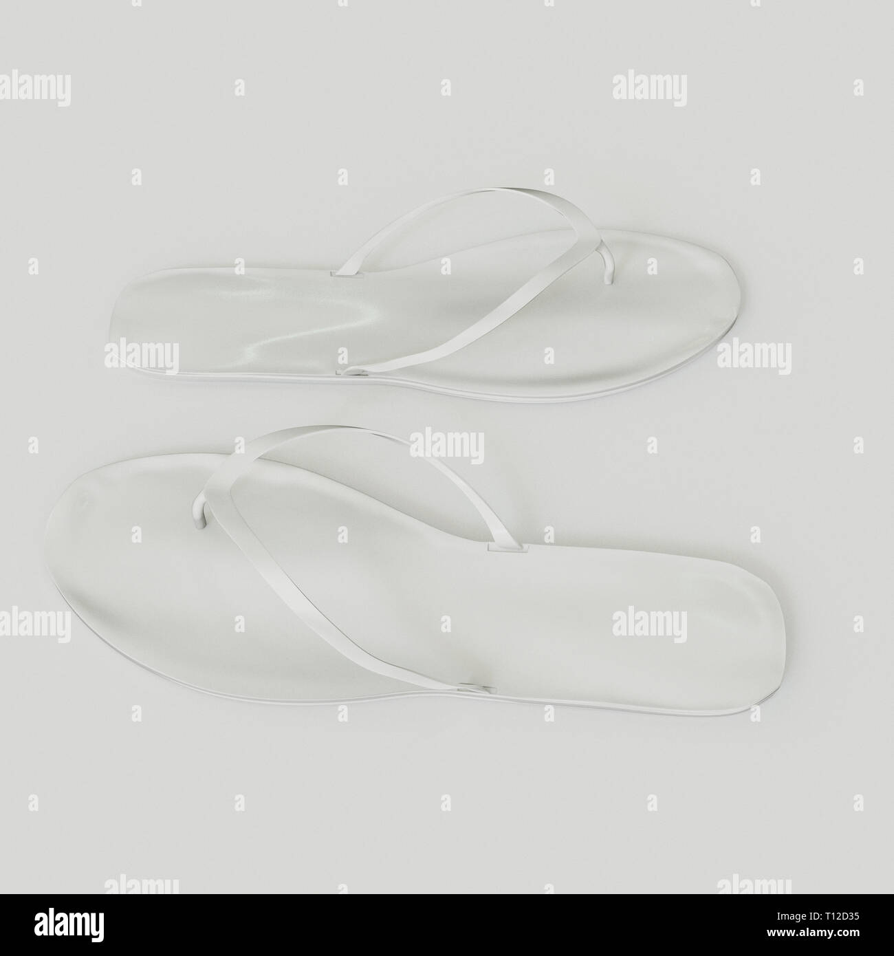 flip flops isolated on white background 3d illustration Stock Photo - Alamy