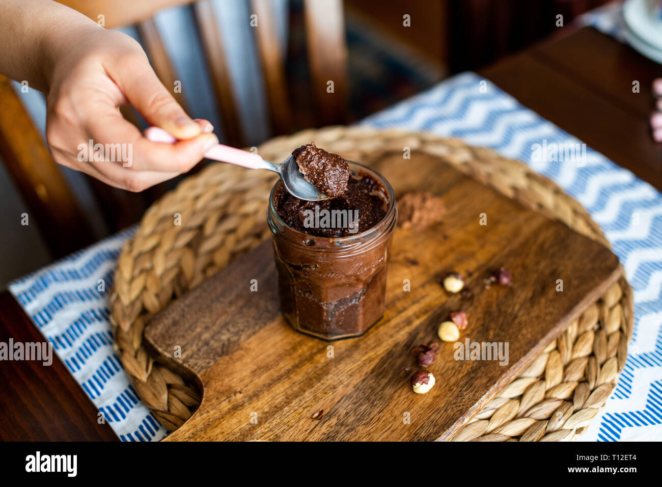 Homemade Vegan Chocolate Hazelnut Spread Stock Photo Alamy