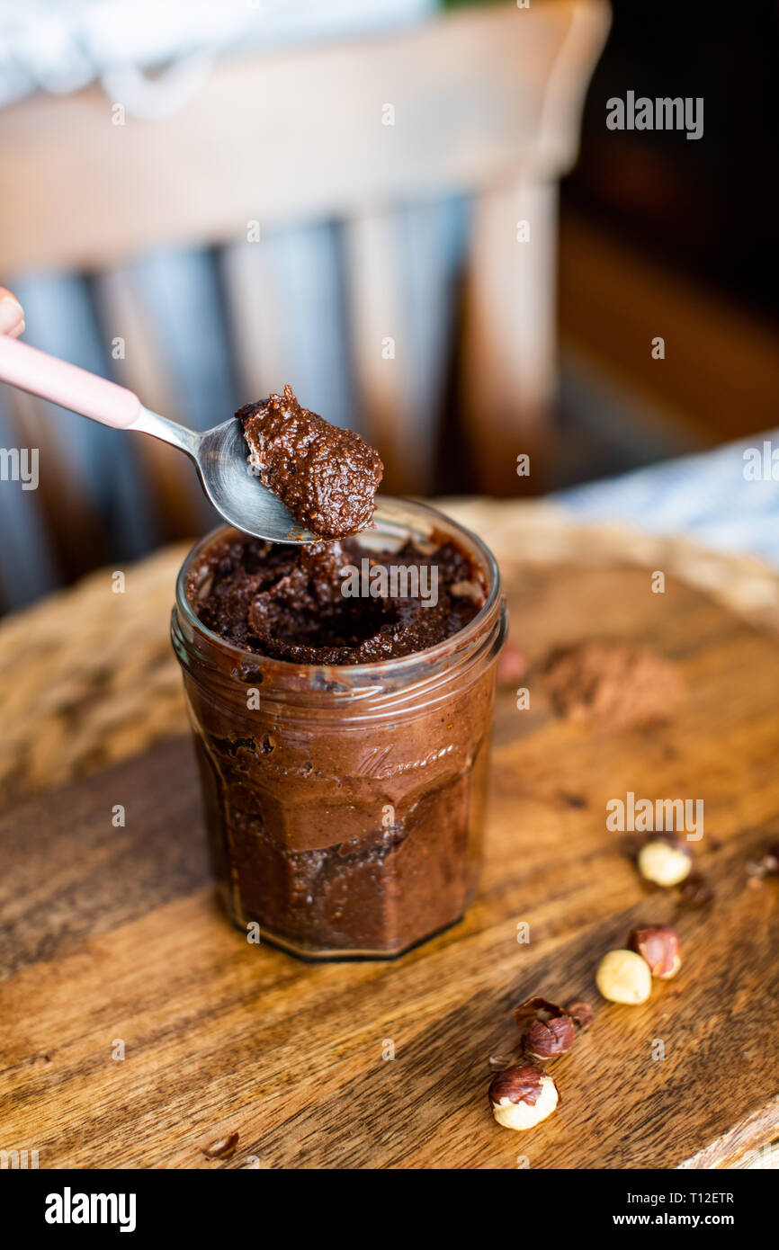 Homemade Vegan Chocolate Hazelnut Spread Stock Photo Alamy