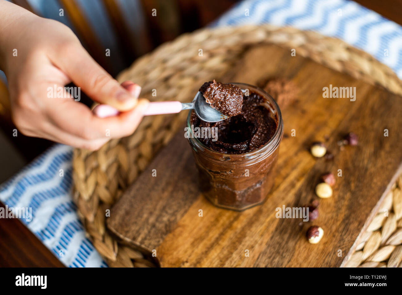 Homemade Vegan Chocolate Hazelnut Spread Stock Photo Alamy