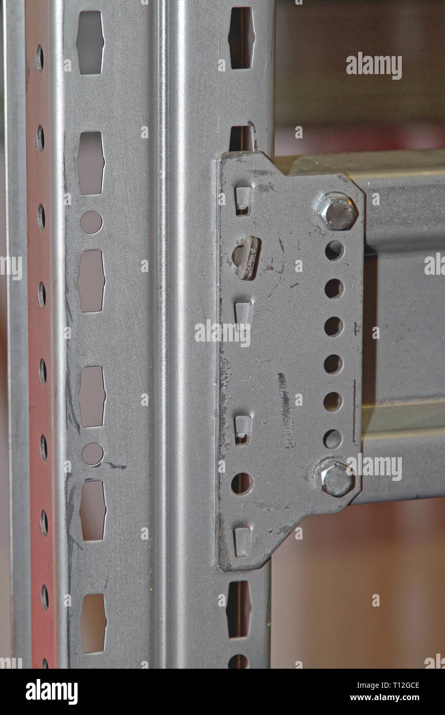 Shelf Connection Racking Steel Shelf Connection Link Warehouse Shelving System Stock Photo - Alamy