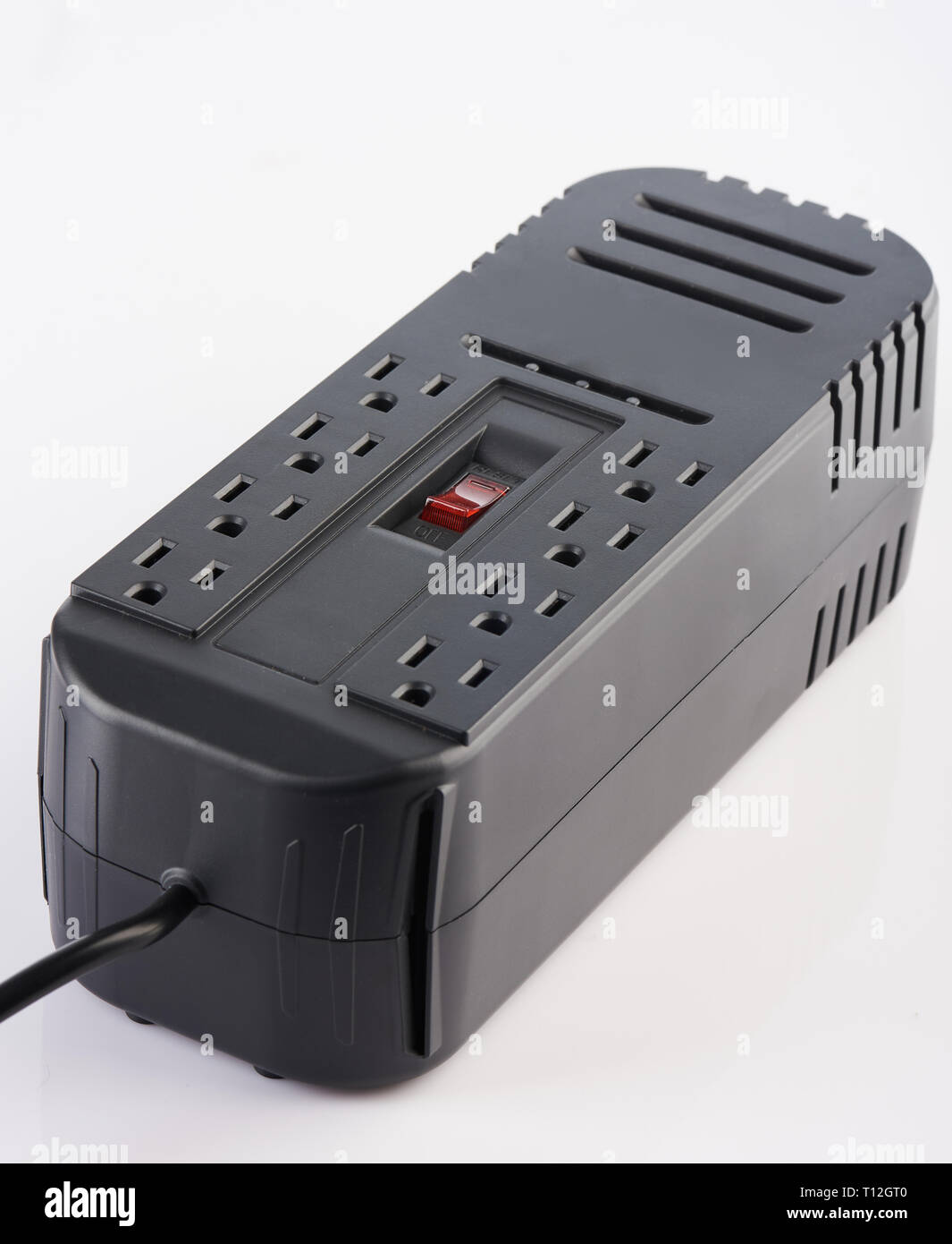 Electricity voltage stabilizer protector isolated on white background