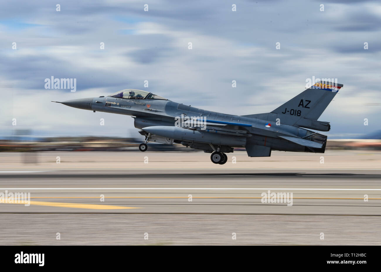 A Dutch Air Force F 16 Fighting Falcon Fighter Jet Lands After a-dutch-air-force-f-16-fighting-falcon-fighter-jet-lands-after