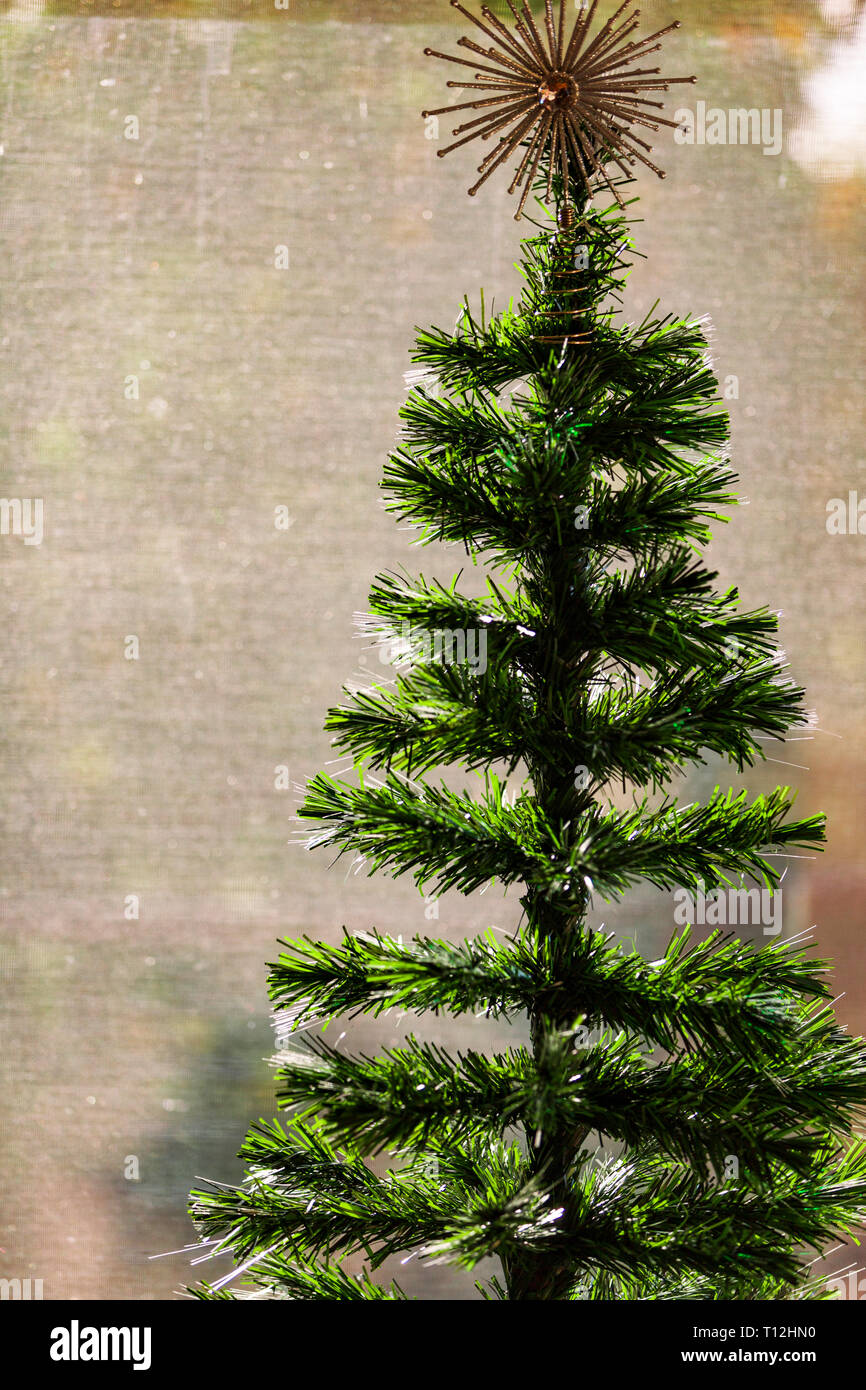 Faux Christmas tree without decorations Stock Photo Alamy