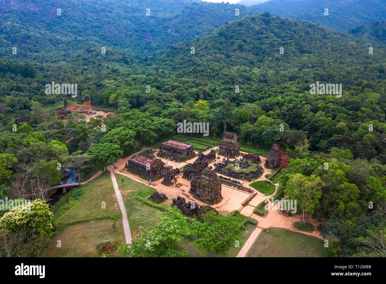 My Son Sanctuary is a large complex of religious relics comprises Cham architectural works. A UNESCO world heritage site in Quang Nam, Vietnam. Stock Photo
