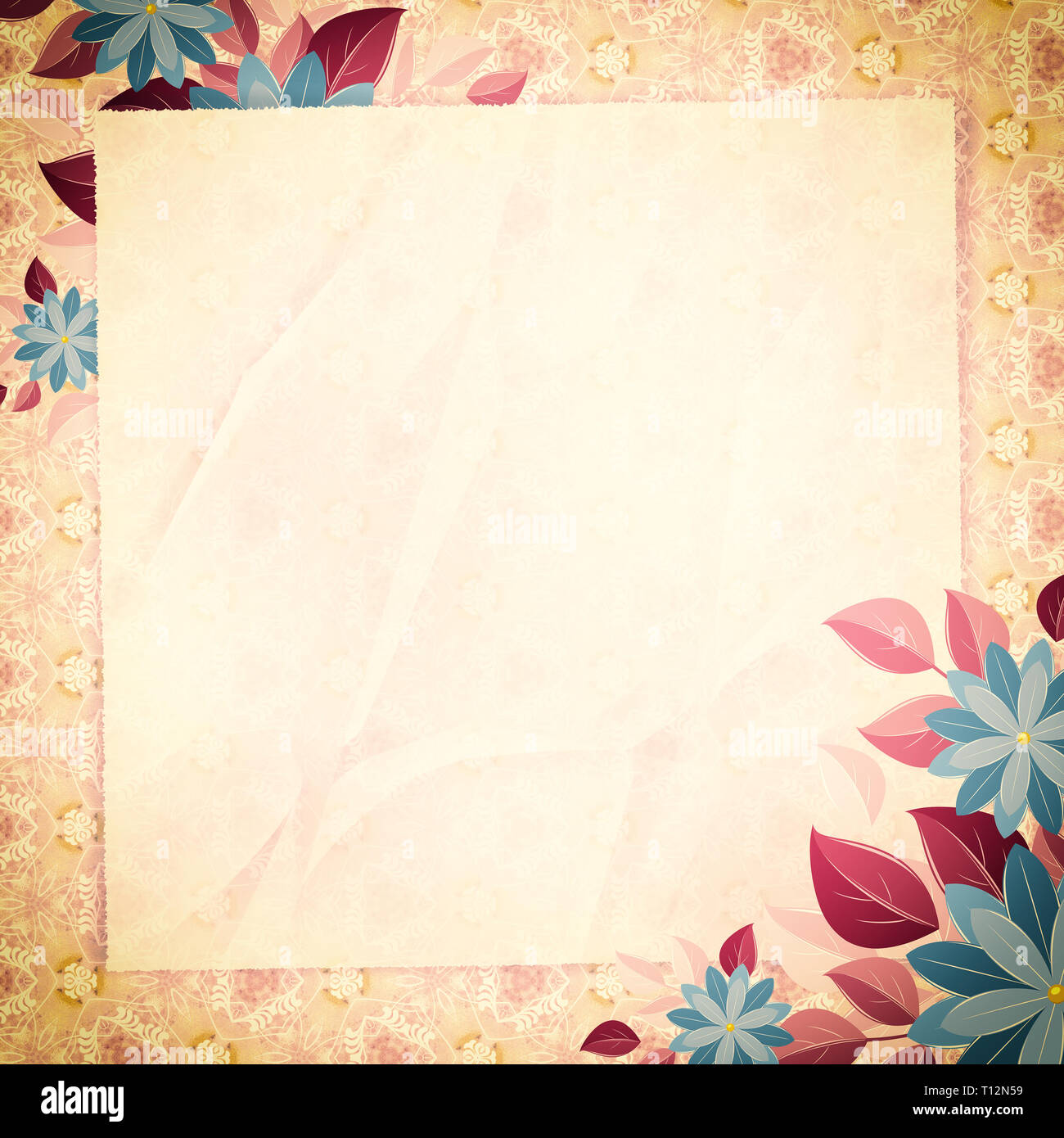 Vintage floral paper background Stock Photo