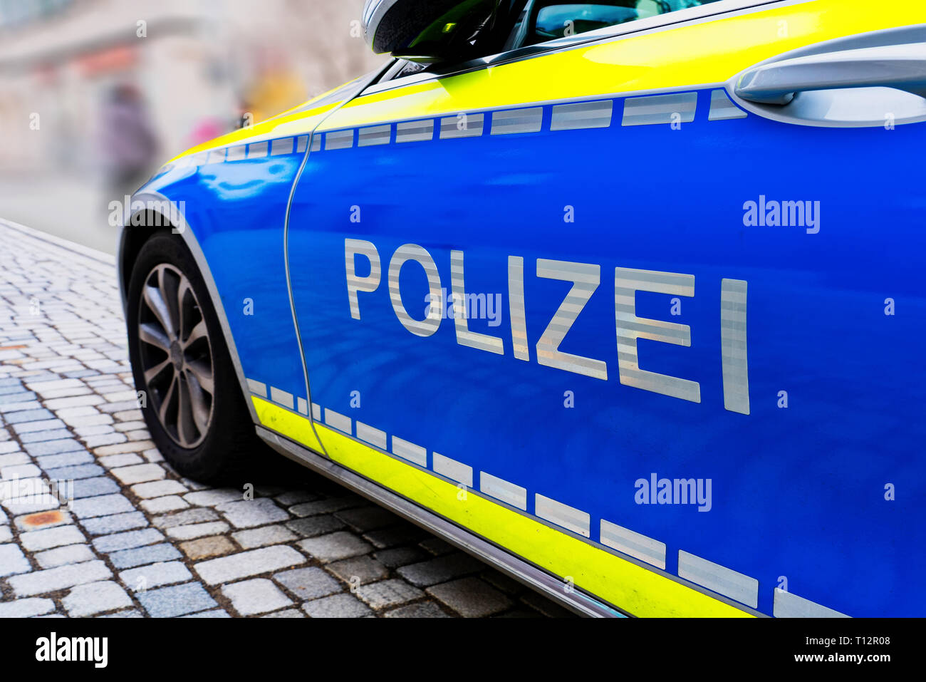 Polizei Marks On A German Police Car . Stock Photo, Picture and