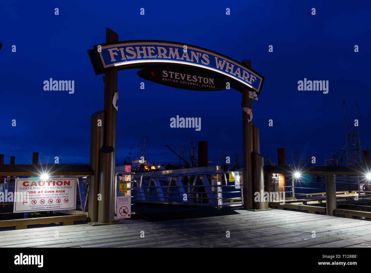 Steveston, Canada - March 2019 : Fisherman's Wharf Sign Stock Photo