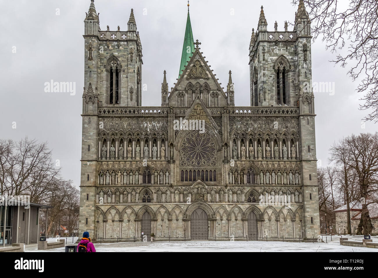 Nidaros cathedral in the town of Trondheim in Norway. Stock Photo