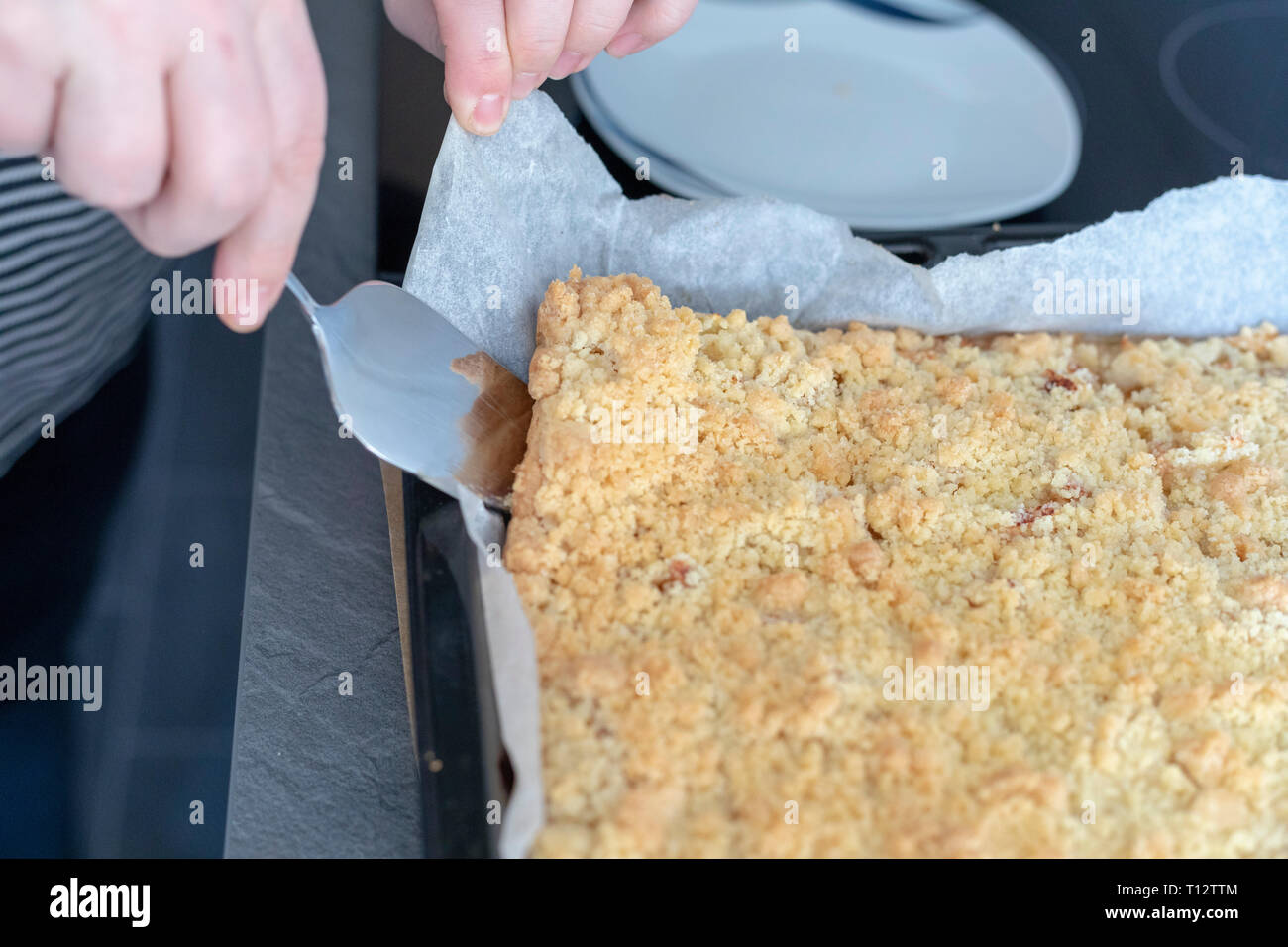 Homemade Apple Pie Freshly Baked Stock Photo Alamy