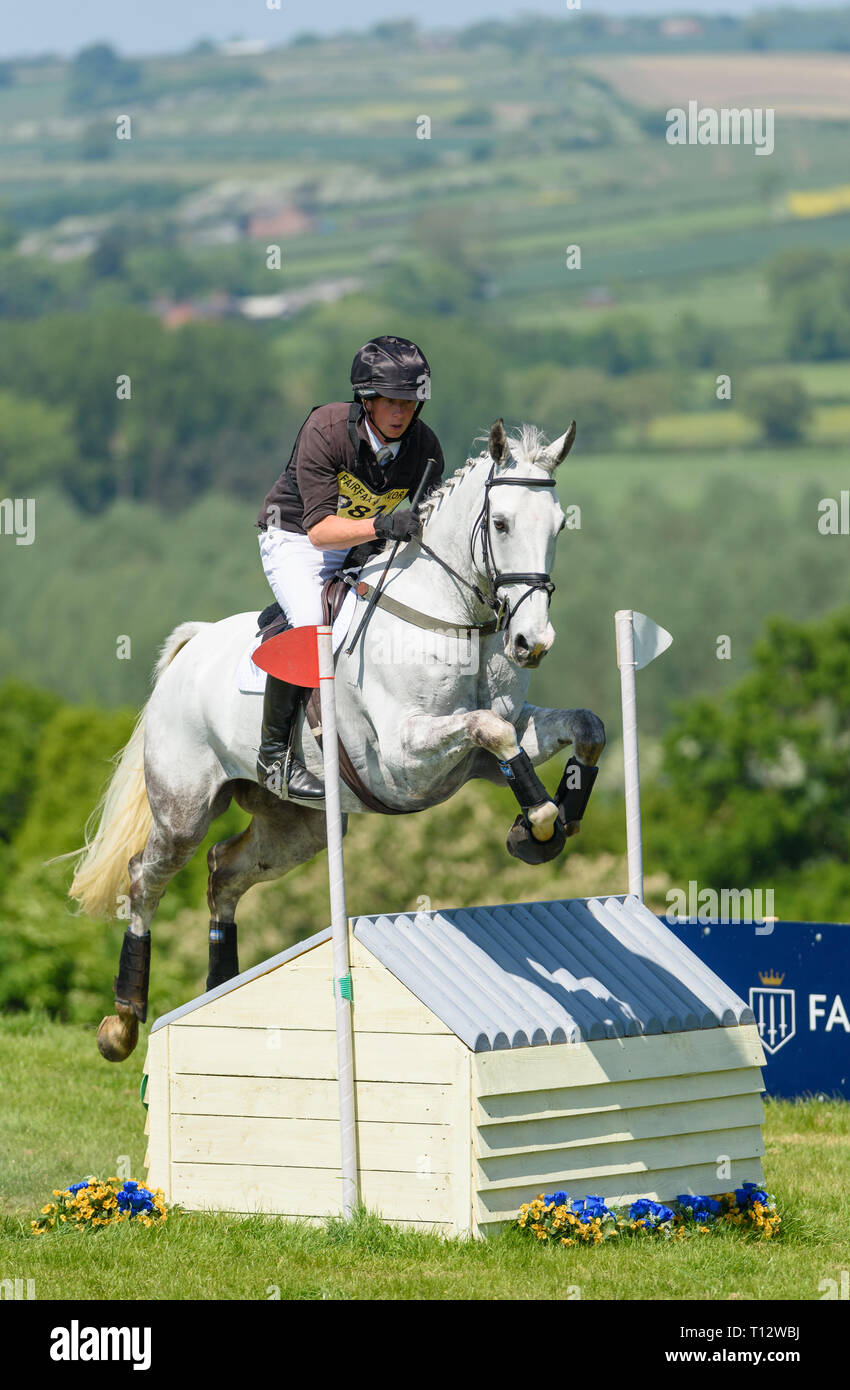 Richard P Jones and ALFIES CLOVER, Fairfax & Favor Rockingham Horse Trials, Sunday 20 May 2018 © 2018 Nico Morgan. All Rights Reserved Stock Photo