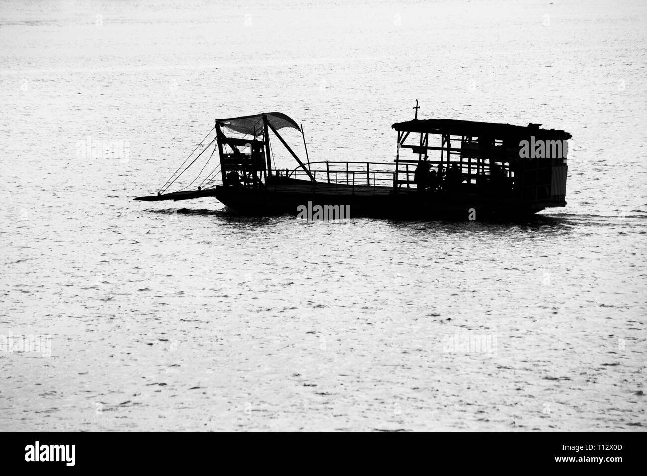 A ferry in the Mekong Delta, Vietnam Stock Photo