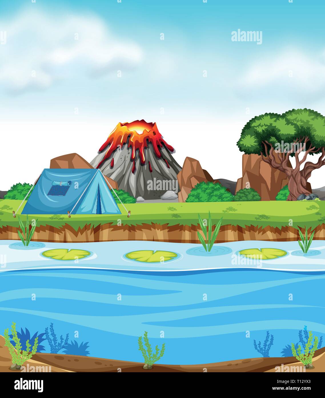 Camping in the park illustration Stock Vector Image & Art - Alamy