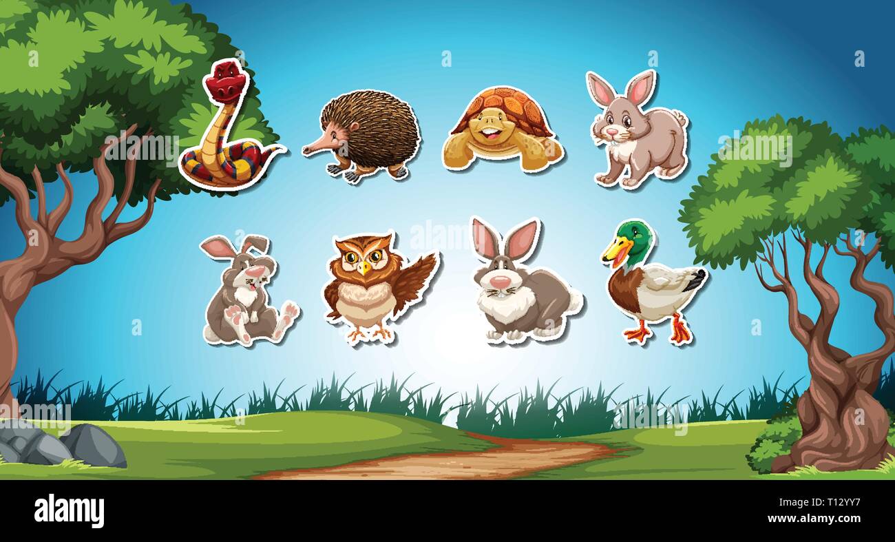Set of animal stickers illustration Stock Vector Image & Art - Alamy