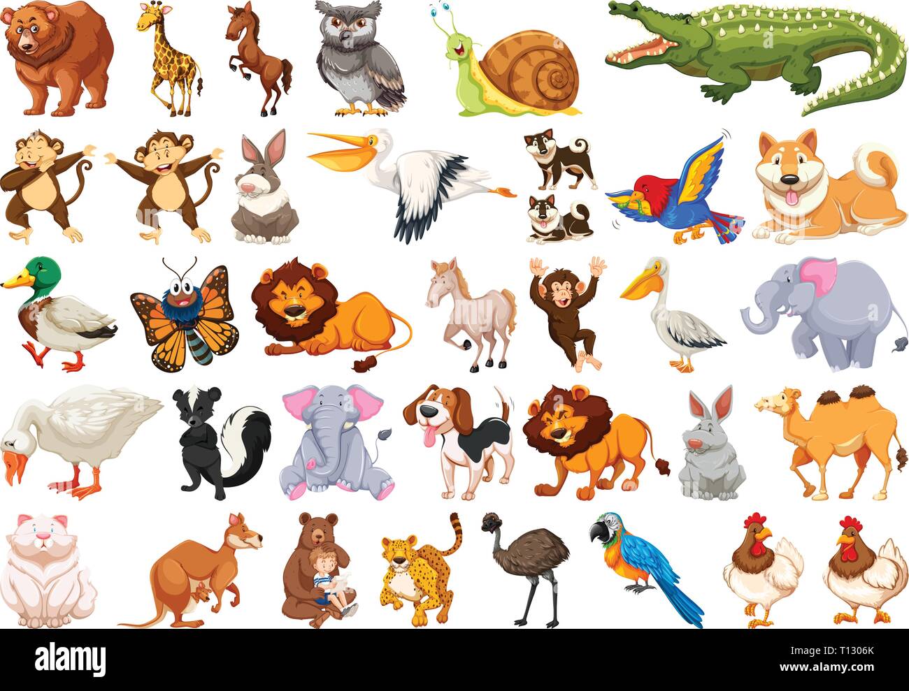 Set of wild animals illustration Stock Vector Image & Art - Alamy