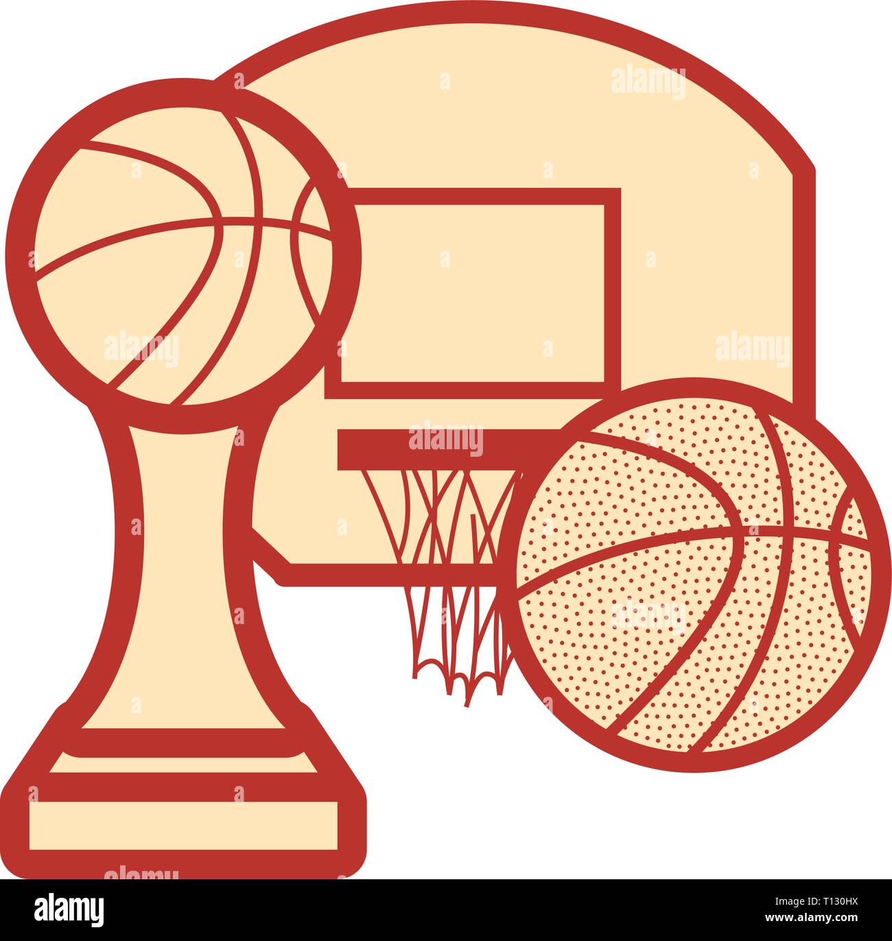 basketball sport trophy hoop ball vector illustration Stock Vector ...