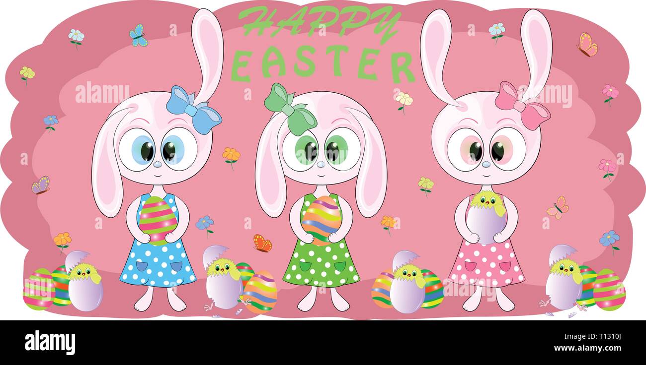 Easter illustration rabbits hi-res stock photography and images - Alamy