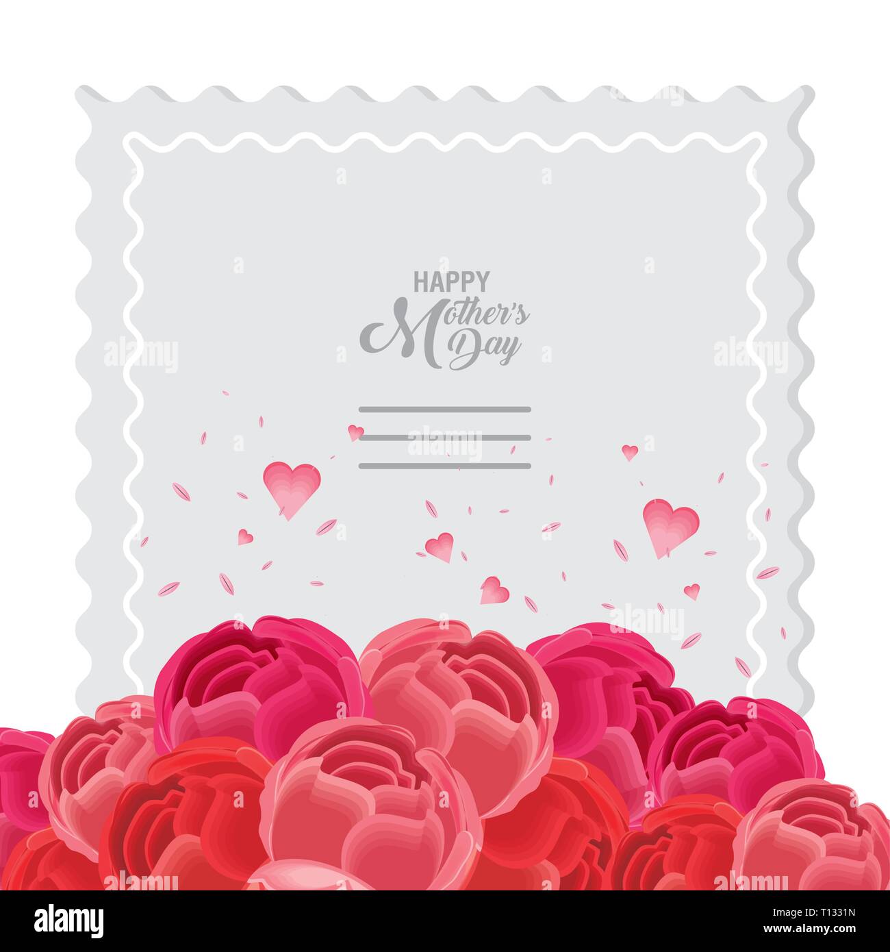 happy mother day card with flowers vector illustration design Stock ...